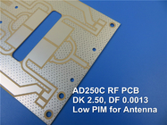 Microonda e PWB di rf sviluppato sul materiale dell'antenna di Rogers 20mil 30mil 60mil AD250C con la costante dielettrica (dk) di 2,50