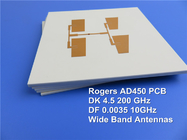 PWB ad alta frequenza di Rogers AD450 sviluppato sul substrato di 10mil 0.254mm con l'oro di immersione per le ampie antenne della banda.