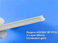 Rogers AD250 PTFE e substrato rigido composito riempito ceramico del PWB di 2 strati (Rogers AD250) - 1,524 millimetri