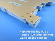 PWB di Rogers High Frequency sviluppato su 60mil RO4350B e su 6.6mil RO4350B con l'oro di immersione per il ripetitore senza fili