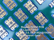 Il doppio di Rogers TC350 ha parteggiato PWB ad alta frequenza sviluppato sul centro 10mil per l'oro di immersione per le combinatrici di a microonde.