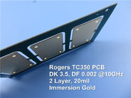 PWB ad alta frequenza di 20mil Rogers TC350 sul doppio centro parteggiato con l'oro di immersione per i filtri e gli accoppiatori